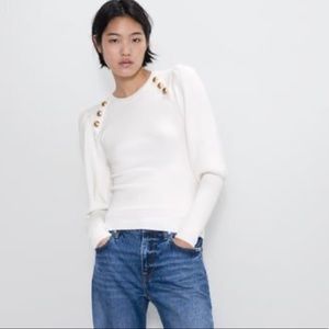 Zara | Sweaters | Zara White Gold 